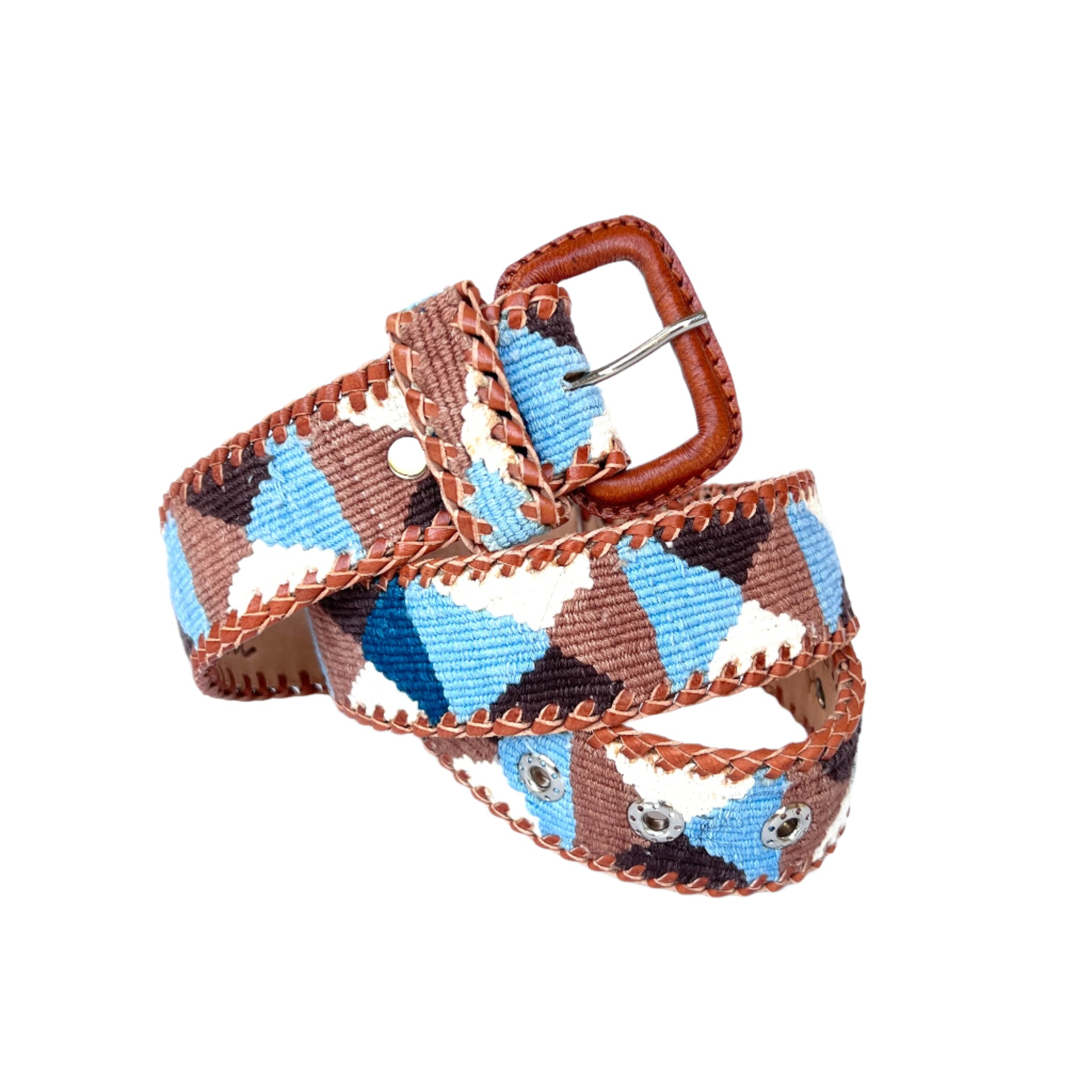 Rancho Belt - Blue, Brown & Cream – arloom