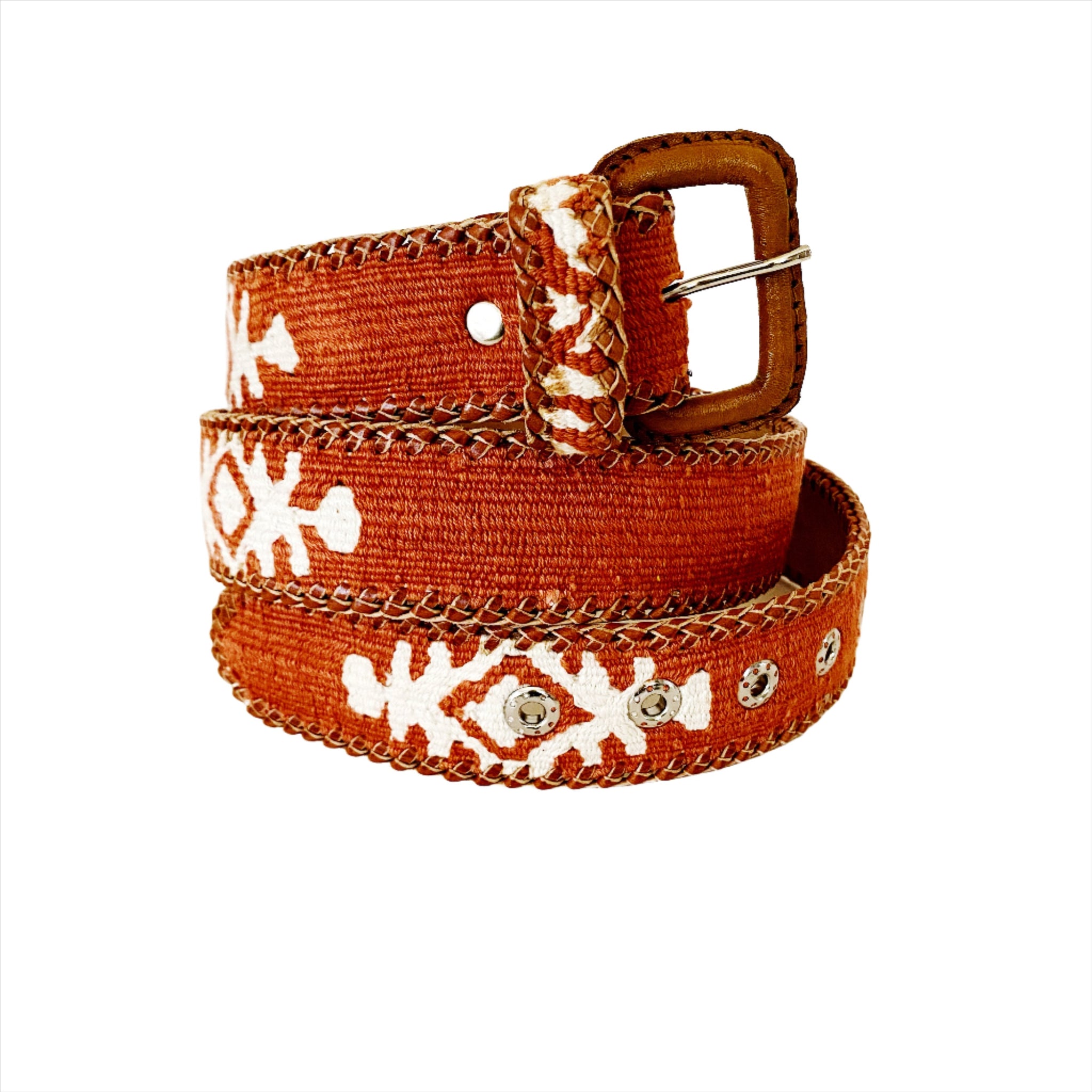 Arloom Red Embroidered Leather-Trim Women’s Belt NEW ROUND TOP TX Andrew Women main image 4