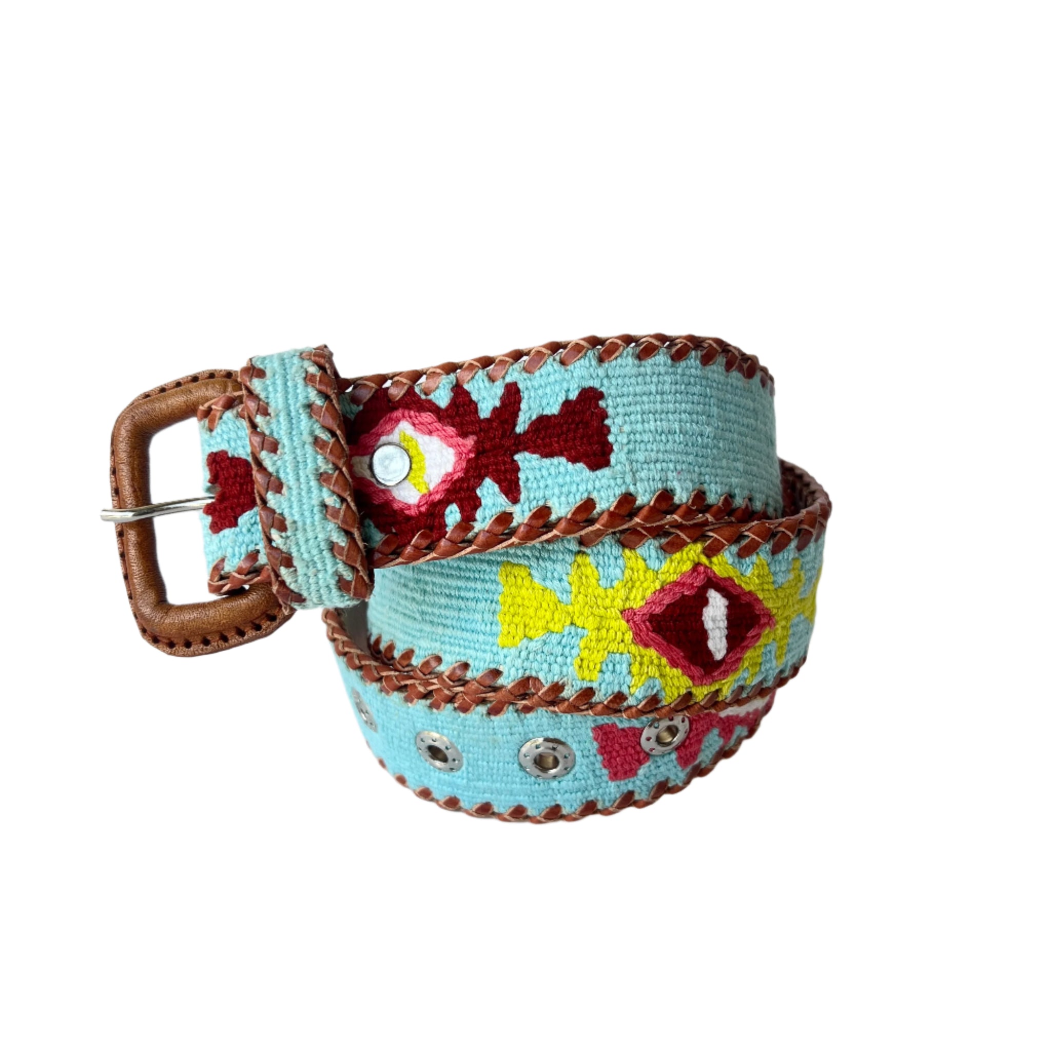 Rancho Belt - Turquoise, Coral, & Lime – arloom